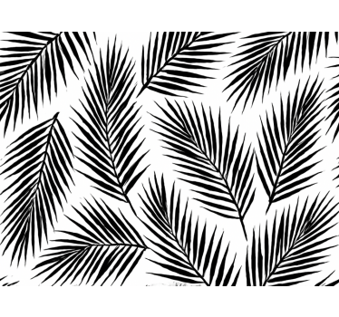 Leaves wallpaper black palm silhouettes - TenStickers