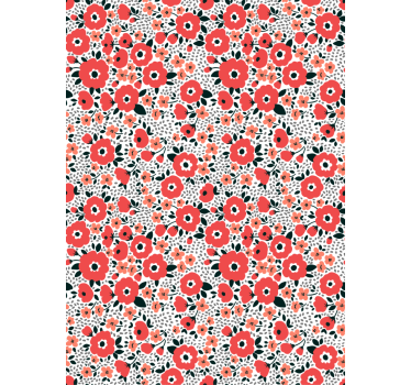 Flowers wallpaper abstract red poppies design - TenStickers