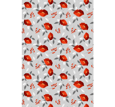 Flowers wallpaper floating red poppies - TenStickers