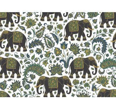 Elephant wallpaper realistic elephant pattern - TenStickers