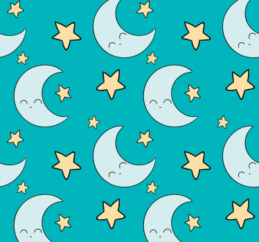 Stars and moon Kids Wallpaper - TenStickers