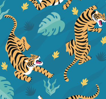 Tigers Nature Wallpaper - TenStickers