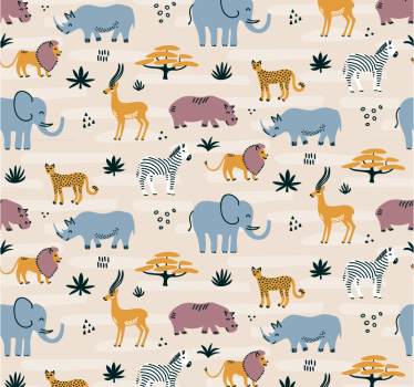 Wild Animals Bedroom Wallpaper - TenStickers