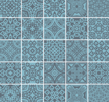 Greek Tiles Bathroom Wallpaper - TenStickers