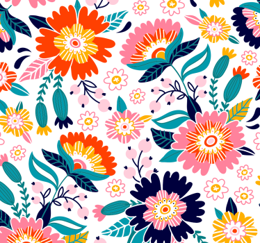 Romantic Flowers Dining Room Wallpaper - TenStickers