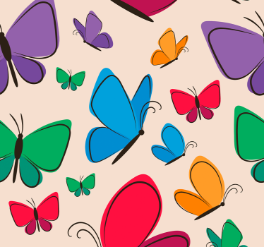 Butterflies Flying for kids Bedroom Wallpaper - TenStickers
