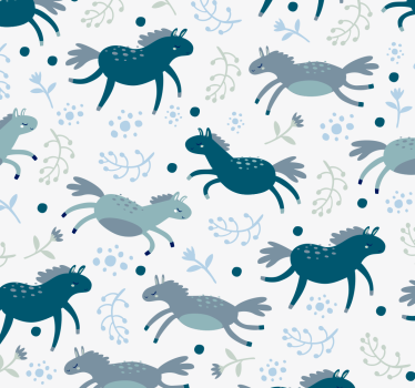 Running blue foals wallpaper horses - TenStickers