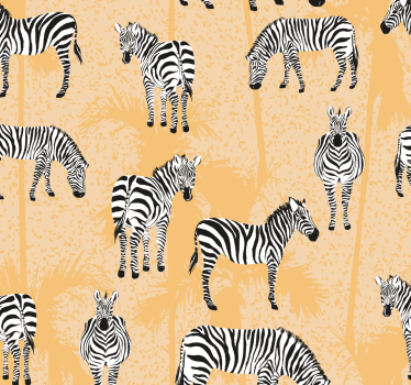 Zebra and palms Cool animal wallpaper - TenStickers