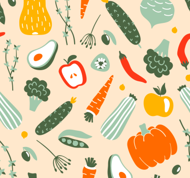 Kitchen wallpaper different food - TenStickers