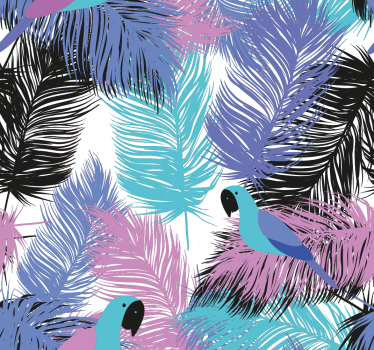Tropical Parrot Haven parrots wallpaper - TenStickers