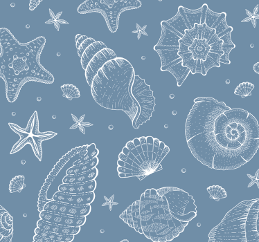 Marine life and seashells Ocean life wallpaper - TenStickers