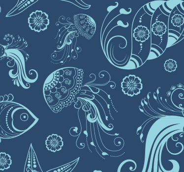 Ornamental Sea Life Cool animal wallpaper - TenStickers