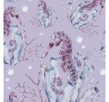 Watercolor Seahorse Cool animal wallpaper - TenStickers