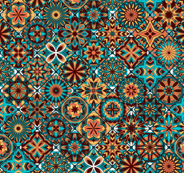 Colourful mosaic Vintage Wallpaper - TenStickers