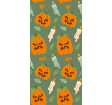 Spooky Pumpkin Design halloween wallpaper - TenStickers