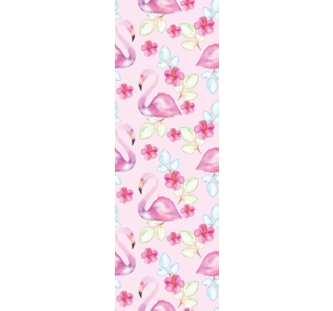 Floral Flamingos cute animal wallpaper - TenStickers