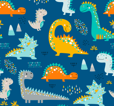 Dinosaurs Pattern dino wallpaper - TenStickers