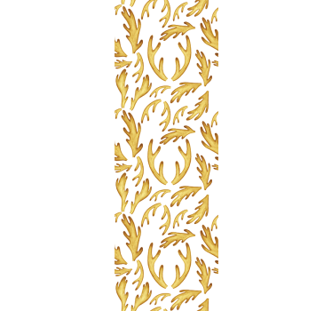 Golden Foliage Pattern leaves wallpaper - TenStickers
