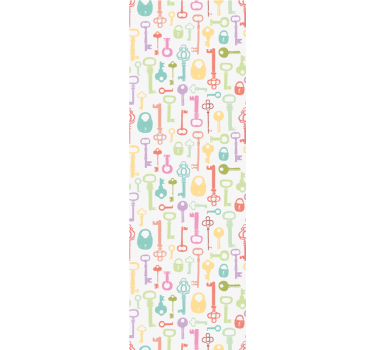 Key Pattern Motif teenage bedroom wallpaper - TenStickers