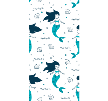 Enchanting Mermaid Scene cute animal wallpaper - TenStickers