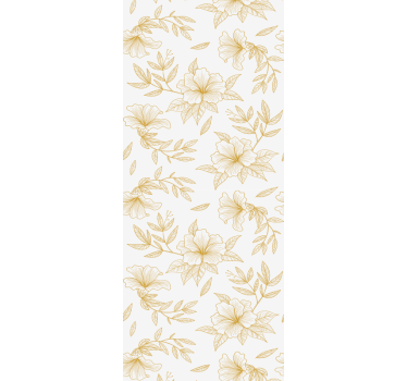 Golden Floral Elegance wallpaper flowery - TenStickers