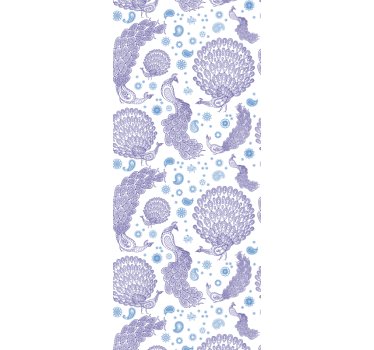 Teenage bedroom wallpaper peacock feather design - TenStickers