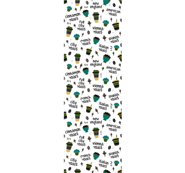 Coffee Roast Pattern kitchen wallpaper - TenStickers