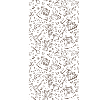 Coffee Motif Ensemble kitchen wallpaper - TenStickers