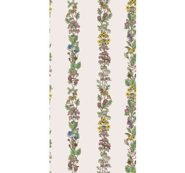 Botanical Vertical Stripes bathroom wallpaper - TenStickers