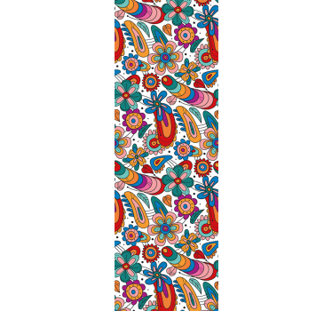 Floral Whimsy Pattern flowers wallpaper - TenStickers