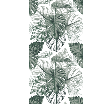 Abstract monstera leaves nature wallpaper - TenStickers