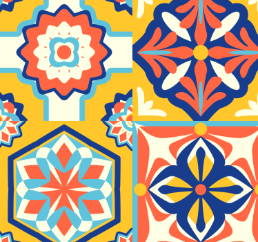 Psychedelic Pattern Vintage Wallpaper - TenStickers