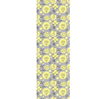 Doodle Symbols Blend art deco wallpaper - TenStickers