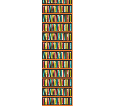 Library Bookshelf text wallpaper - TenStickers