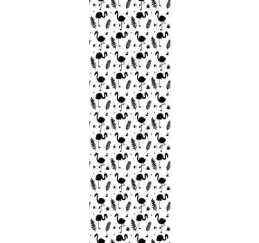 Flamingo Foliage Pattern cute animal wallpaper - TenStickers