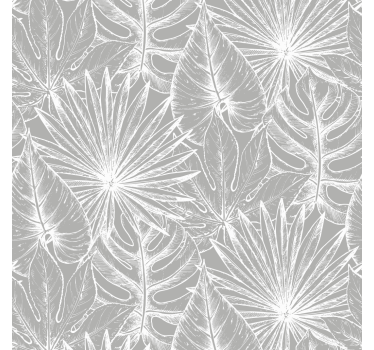 Tropical palm tree grey light palm tree wallpaper - TenStickers