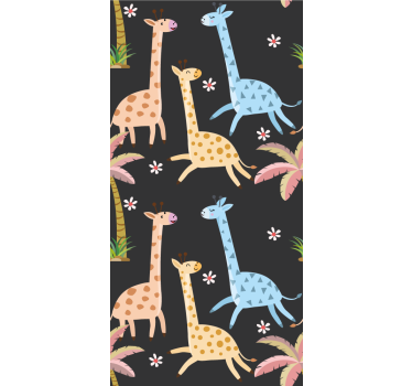 Safari Wildlife Scene cute animal wallpaper - TenStickers