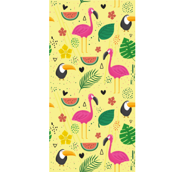 Tropical Bird Motifs birds wallpaper - TenStickers