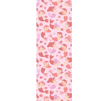 Playful Mermaid Motif cute animal wallpaper - TenStickers