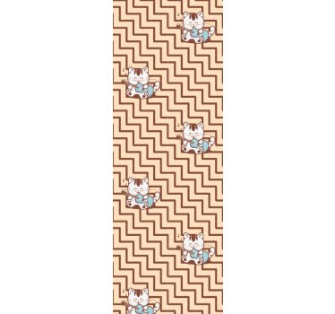 Geometric Feline Motif cat wallpaper - TenStickers