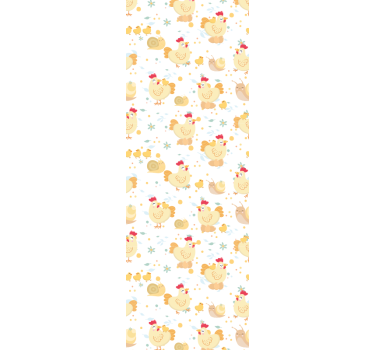 Charming Chickens cute animal wallpaper - TenStickers