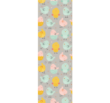 Chirpy Bird Pattern cute animal wallpaper - TenStickers
