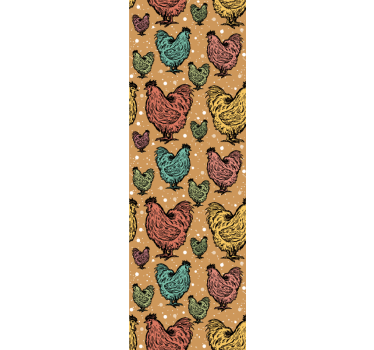 Colorful Rooster Pattern cute animal wallpaper - TenStickers