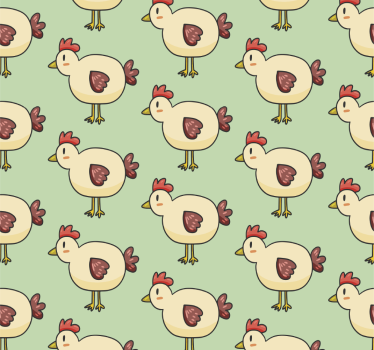 Chicken Pattern cute animal wallpaper - TenStickers