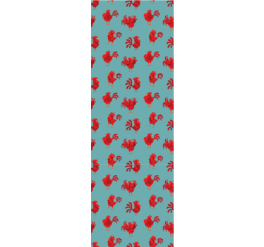 Red Roosters Pattern cute animal wallpaper - TenStickers