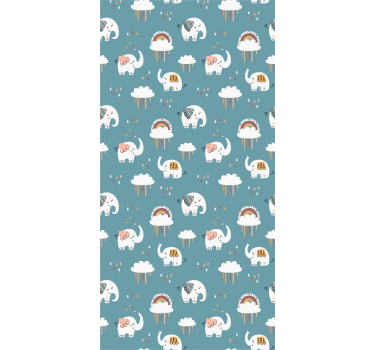 Elephant wallpaper playful elephant parade - TenStickers