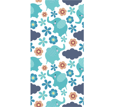 Elephant wallpaper elephant floral play - TenStickers