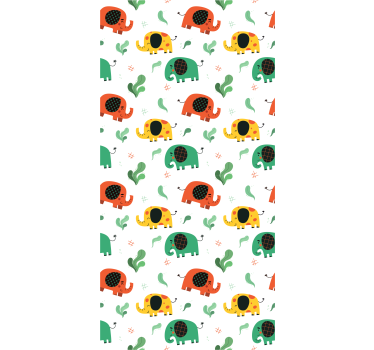 Elephant wallpaper playful elephant design - TenStickers