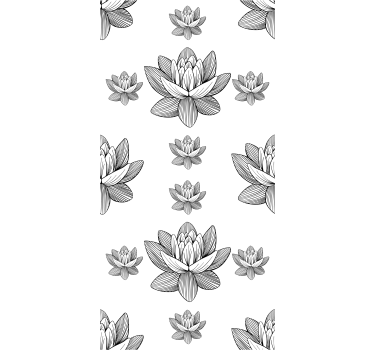 Lotus Blossom Pattern flowers wallpaper - TenStickers