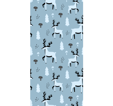 Reindeer Pattern Design cute animal wallpaper - TenStickers
